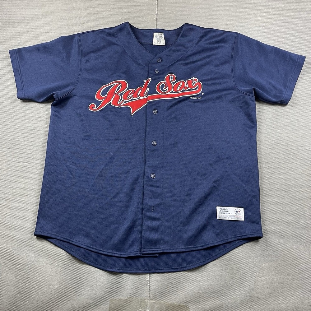 Boston Red Sox Jersey Mens XL Nomar Garciaparra #5 Sewn MLB Blue‎ True Fan